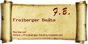 Freiberger Beáta névjegykártya